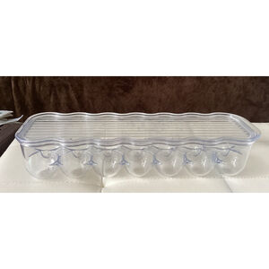 Refrigerator Egg Holder Container W/Lid holds 14 Eggs Replacement Bin
